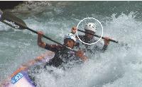 Wilfrid Forgues, en démonstration avec son ex-coéquipier, Frank Melisson, lors du championnat de France 2006 de canoë-kayak.