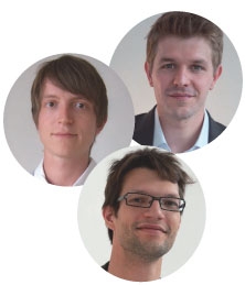 De gauche à droite et de haut en bas: Maxime Marion, Arnaud Bauer et Mathieu Weber.