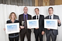 Les trois lauréats de la catégorie RH avec Thierry Mascarin (2e à droite), directeur régional des ventes Paris Sud de TNT