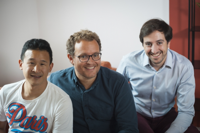 Irwin Lan (directeur de l'innovation), Pierre Lassarat (directeur général) et Romain Revellat (président) © Mathilde Beaugé